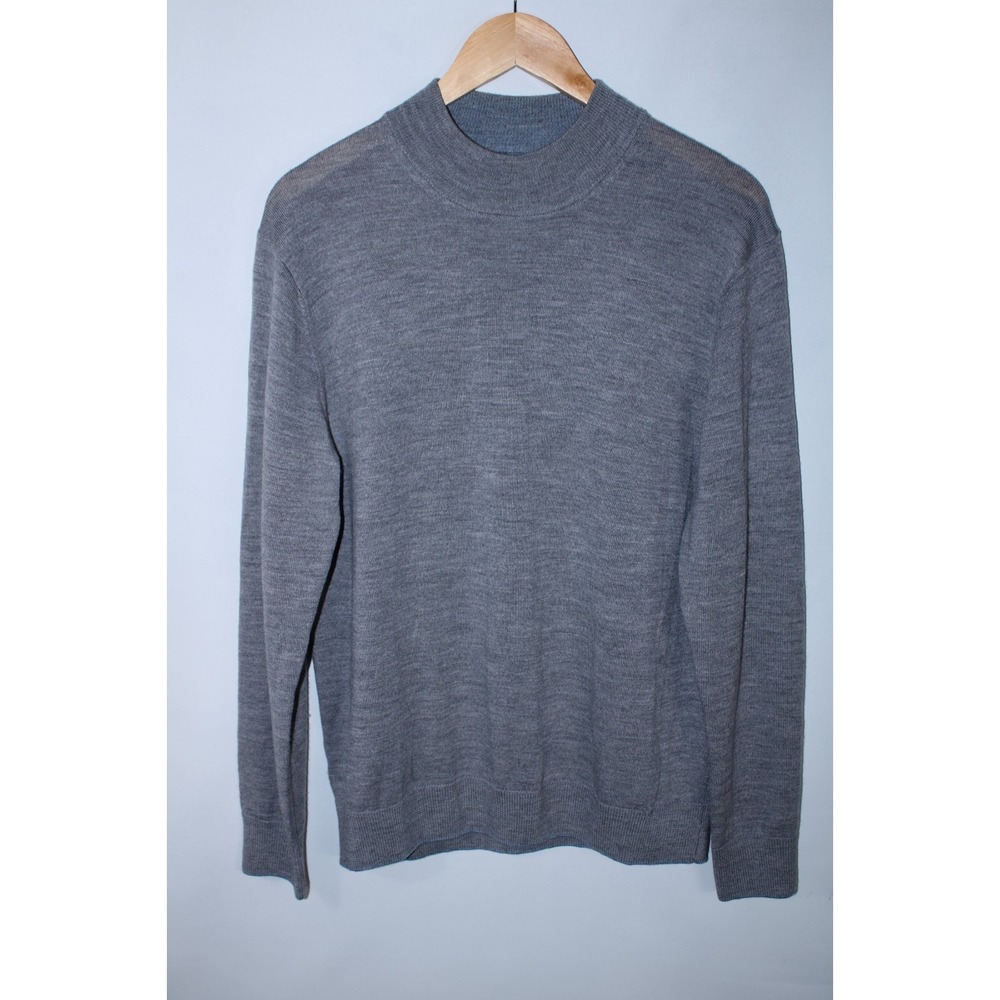 Raffi Men's Large Gray Mock Neck Soft Knit Sweater